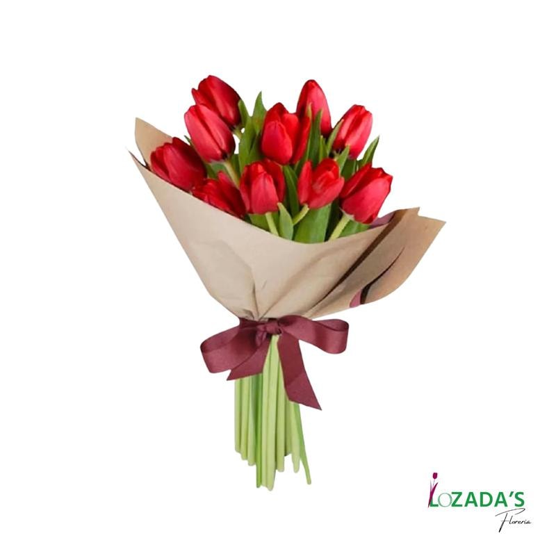 Pasión - Ramo de 10 Tulipanes Rojos - Imagen 1