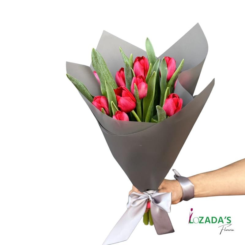 Princesa - Ramo de 10 Tulipanes Fucsias - Imagen 1
