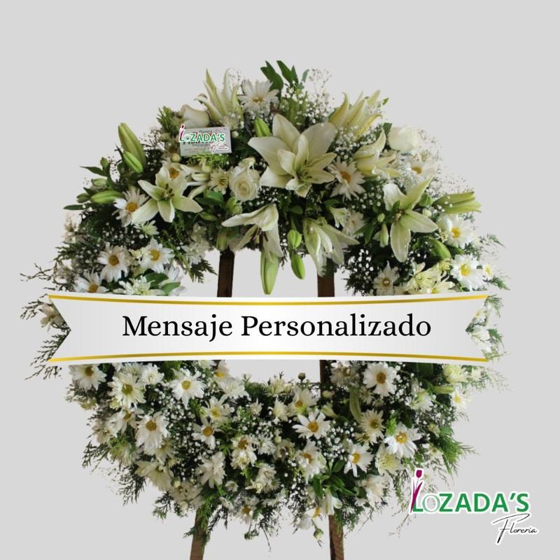 ⚘ Corona de Paz Eterna - Con Margaritas y Liliums - Imagen 1