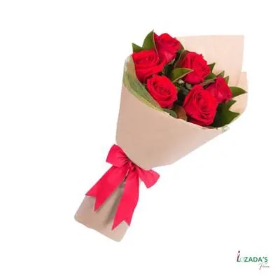 Ramo Clásico de 6 Rosas Rojas
