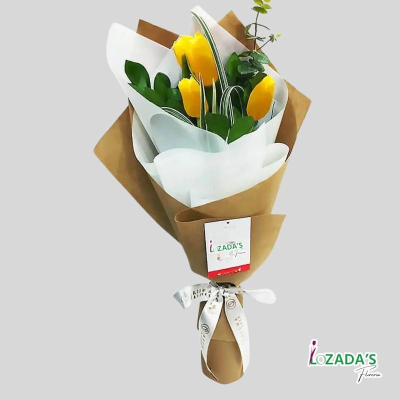 Trío de Tulipanes Amarillos - Imagen 1