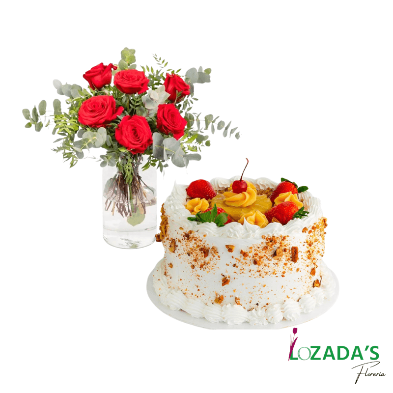 Arreglo Floral + Torta de Cumpleaños - Imagen 1
