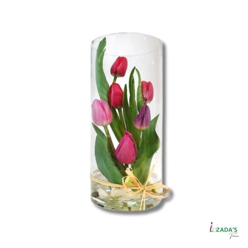 🌷 Arreglo “Tulipanes en Cristal” 🌷 - Imagen 1