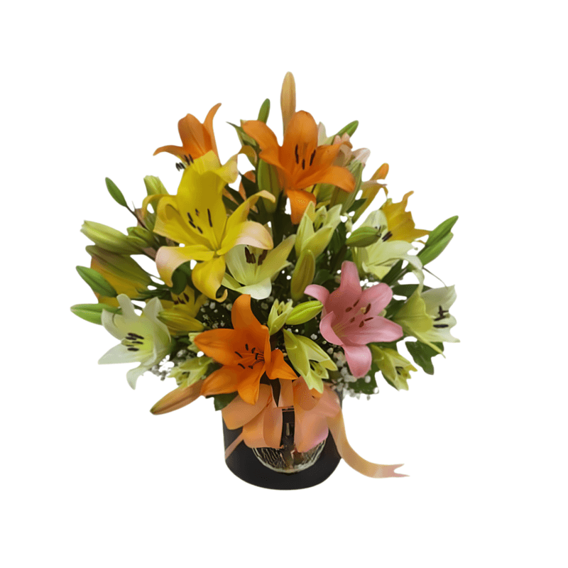 Tradición - Caja Tambor Con Lililiums colores variados - Imagen 1
