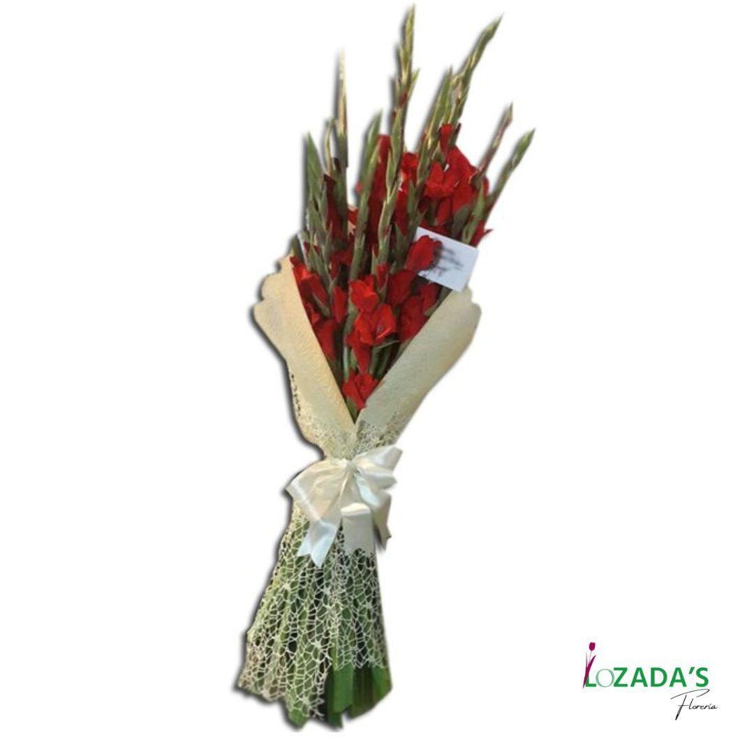 Amor Profundo: Ramo de Gladiolos Rojos - Imagen 1