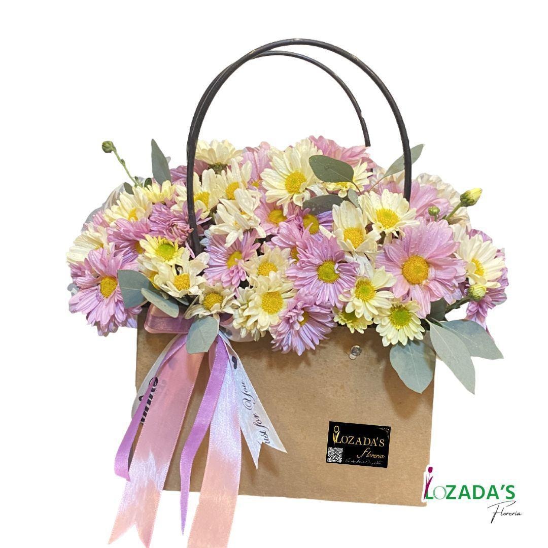 Cartera de Margaritas Mixto Rosado-Blanco - Imagen 1