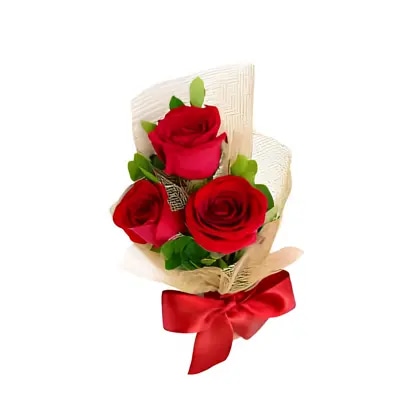 Ramo con tres Rosas Rojas - Amor en cada Pétalo
