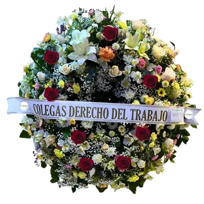 Corona de Condolencias con flores Primaverales sin atril