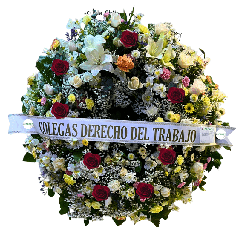 Corona de Condolencias con flores Primaverales sin atril - Imagen 1