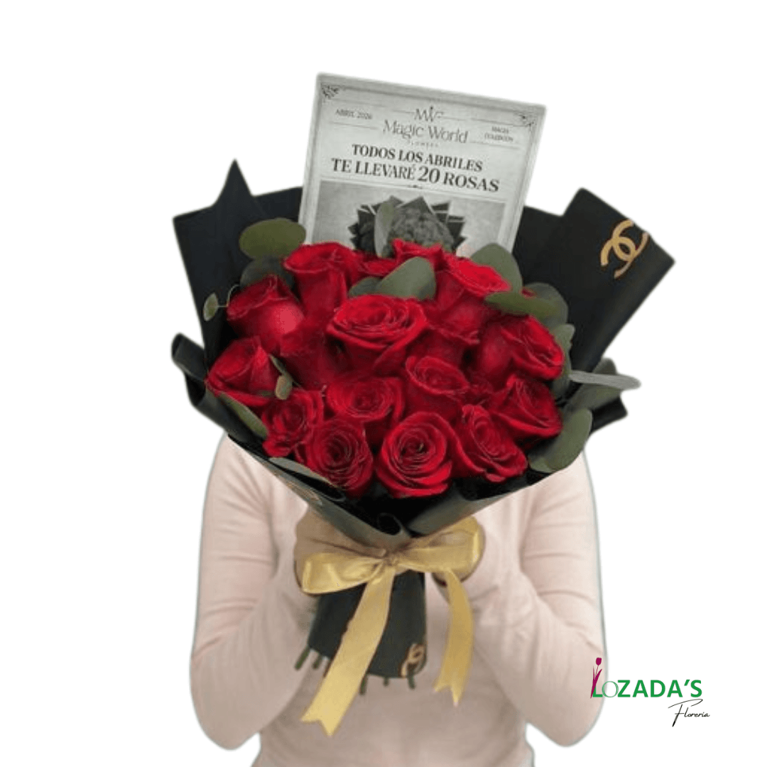 Ramo de 20 Rosas – Tradición de Abril - Elige el Color - Imagen 1