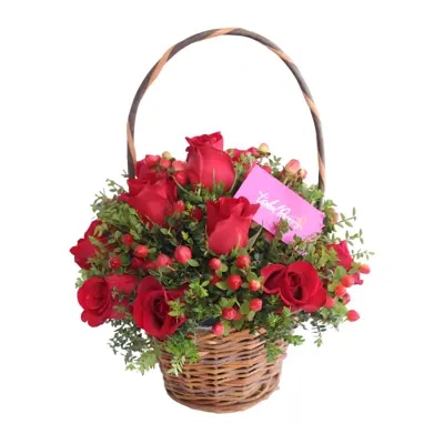 Cesta De Rosas - Elige Color y Cantidad