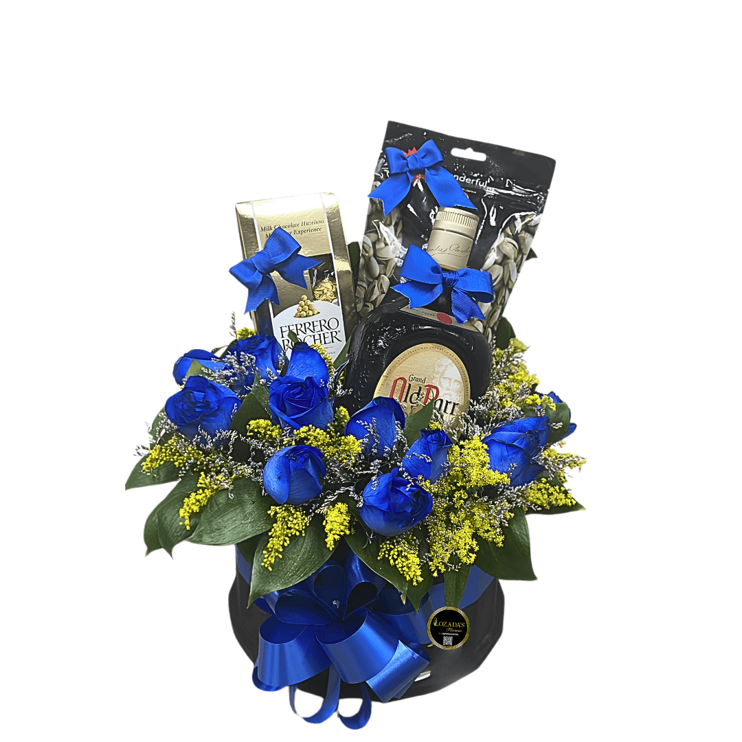 Regalo para Papá - Box de Rosas 8 rosas, whisky y más - Imagen 1