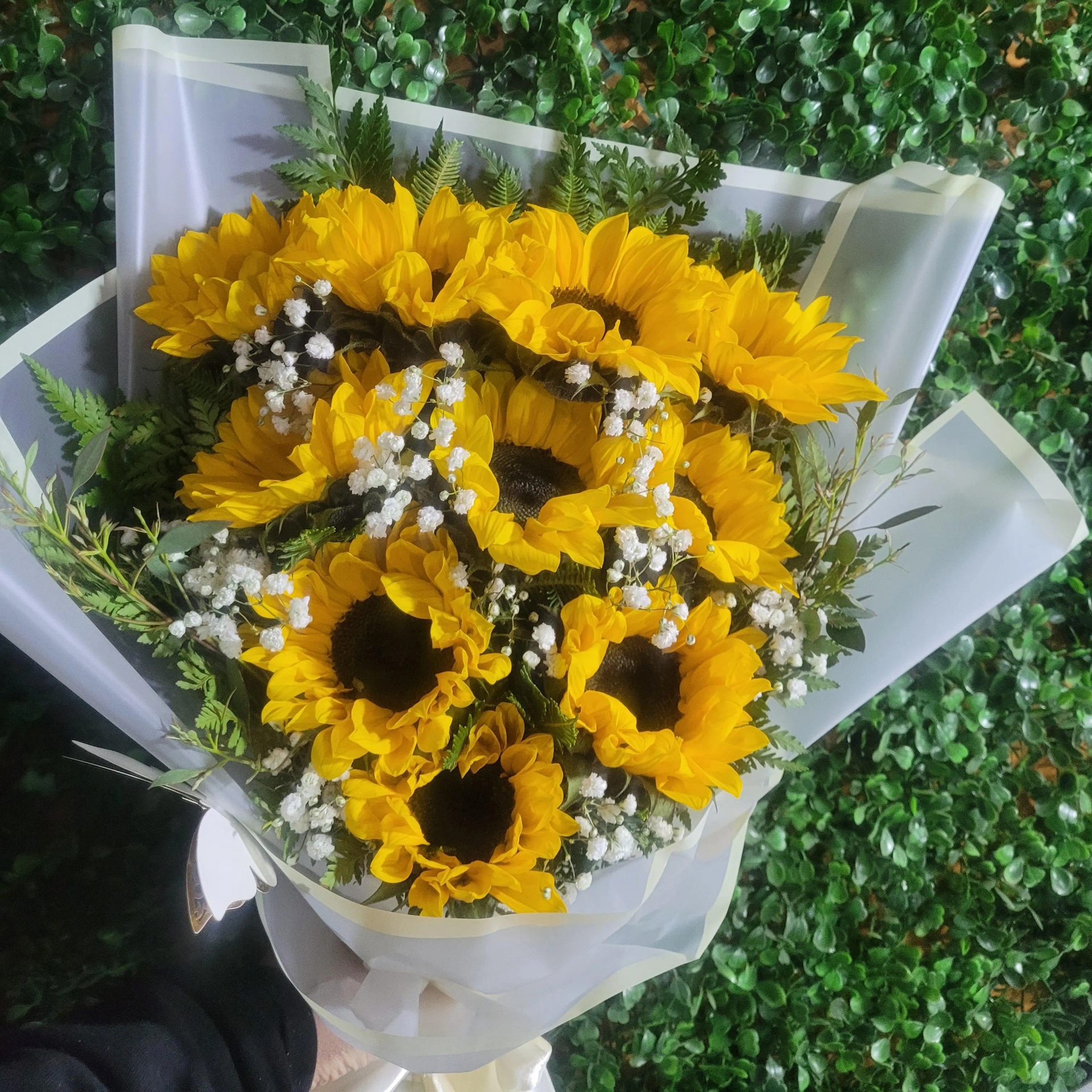 Ramo alargado 10 girasoles
