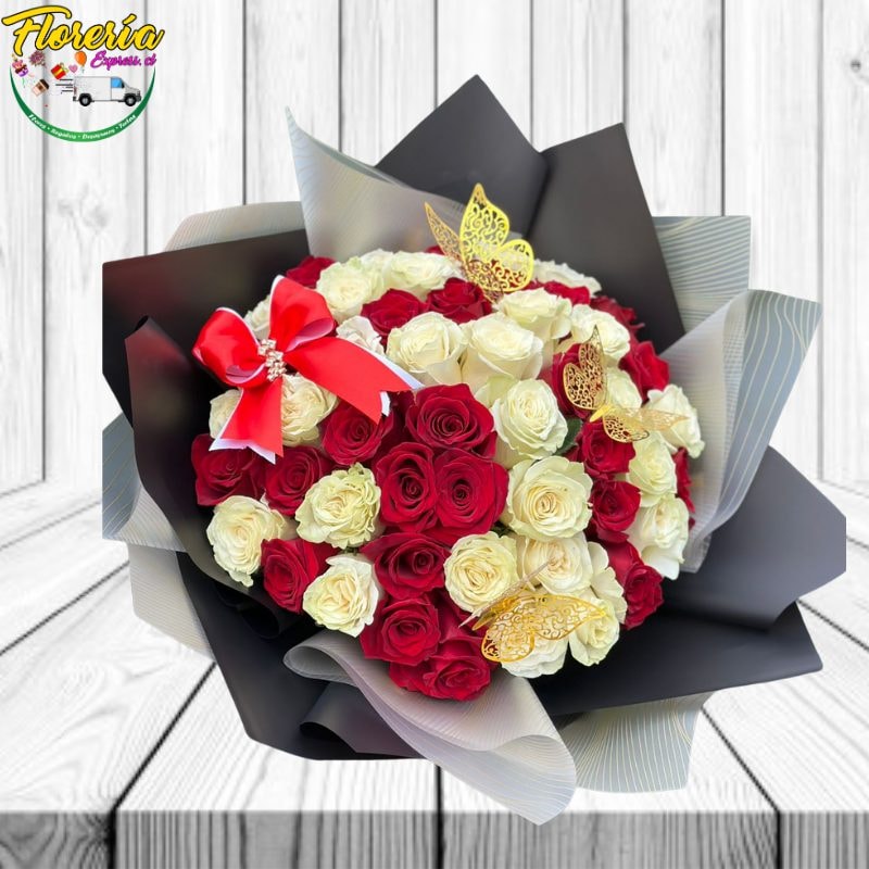 Ramo Buchon de 50 Rosas - Imagen 1