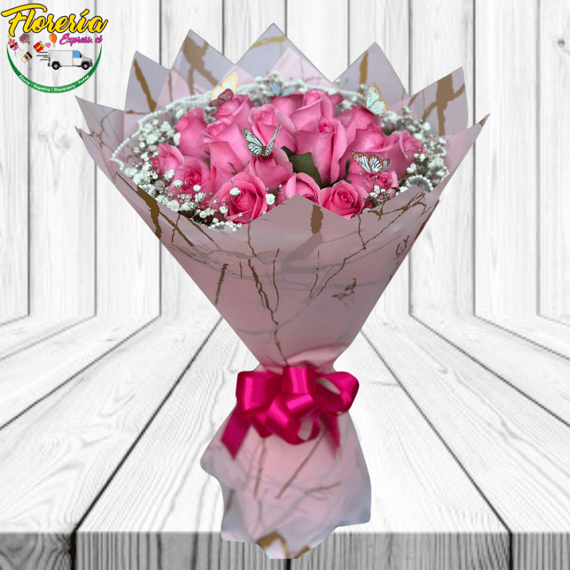 Ramo buchón de 20 rosas - Imagen 1