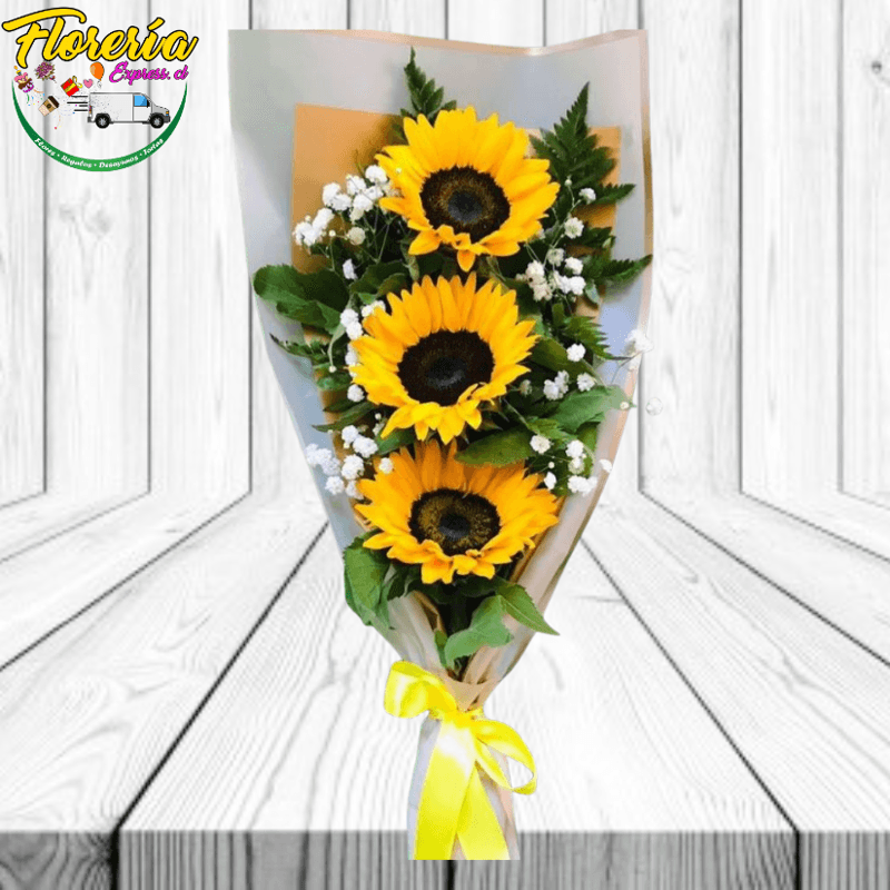 Ramo de 3 girasoles alargados - Imagen 1