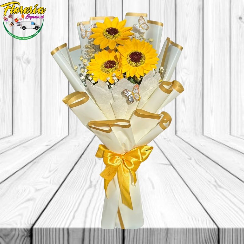 Ramo 3 girasoles de jabon - Imagen 1