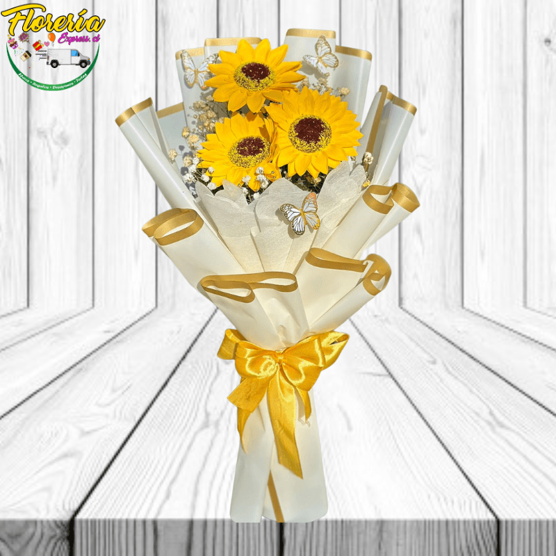 Ramo 3 girasoles de jabon - Imagen 1