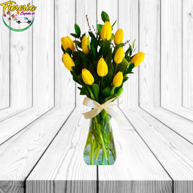 Florero 10 tulipanes - Imagen 1