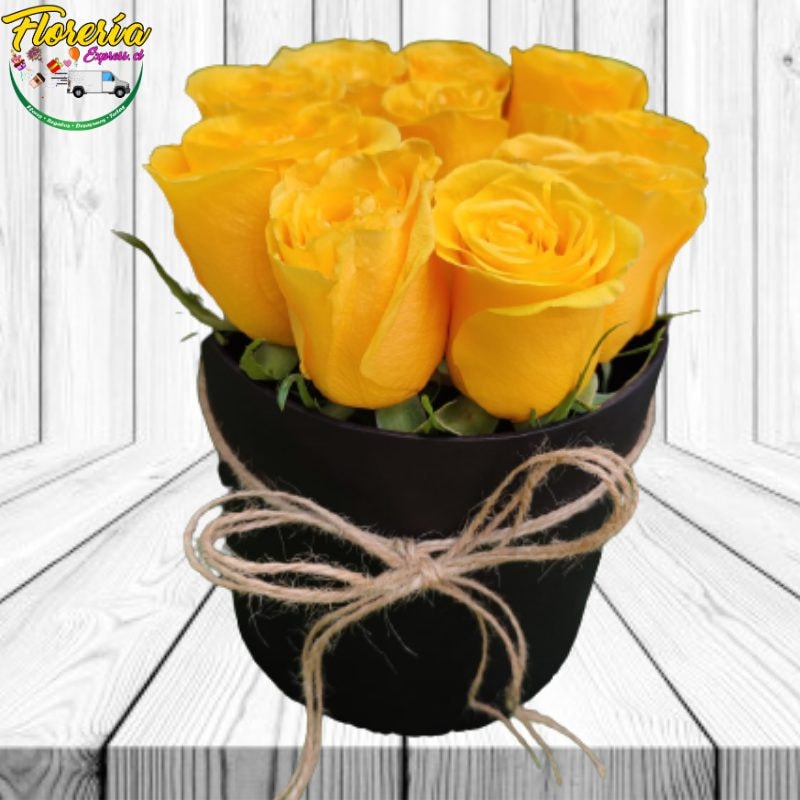 Box 10 rosas amarillas - Imagen 1