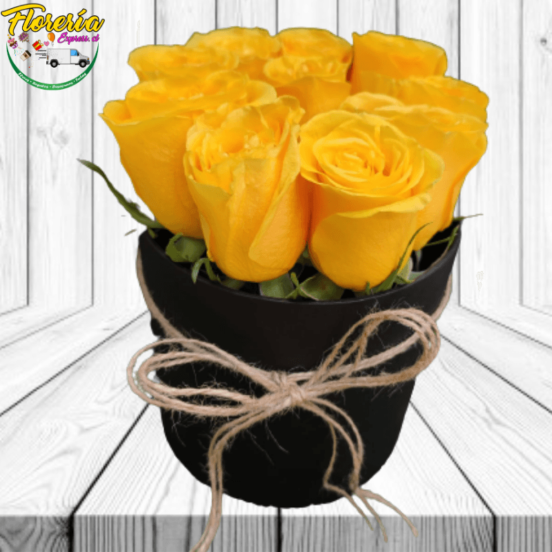 Box 10 rosas amarillas - Imagen 1