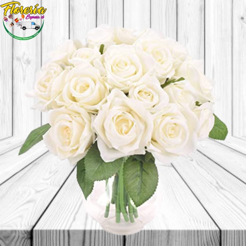 FLORERO DE 18 ROSAS IMPORTADAS SIN FOLLAJE REDONDO - Imagen 1