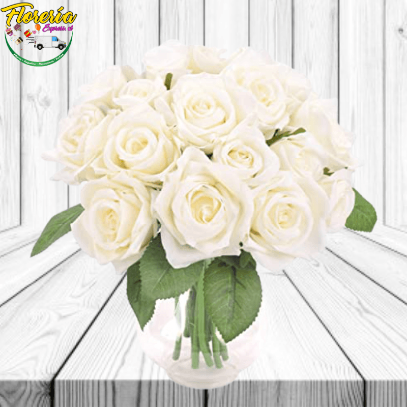 FLORERO DE 18 ROSAS IMPORTADAS SIN FOLLAJE REDONDO - Imagen 1