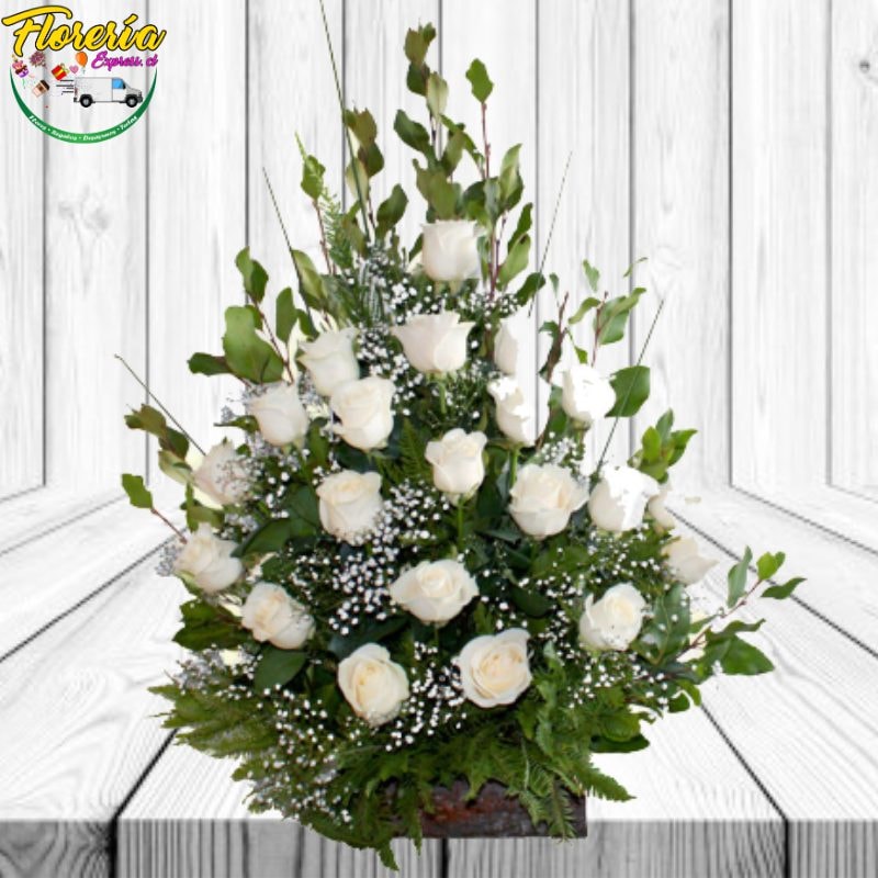 ARREGLO DE PAZ CONDOLENCIAS DE 18 ROSAS IMPORTADAS - Imagen 1
