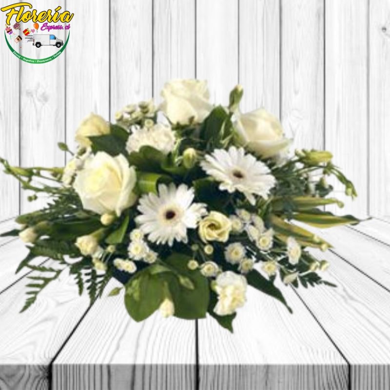 PLATO CON FLORES DE TEMPORADA 4 ROSAS 4 GERBERA - Imagen 1