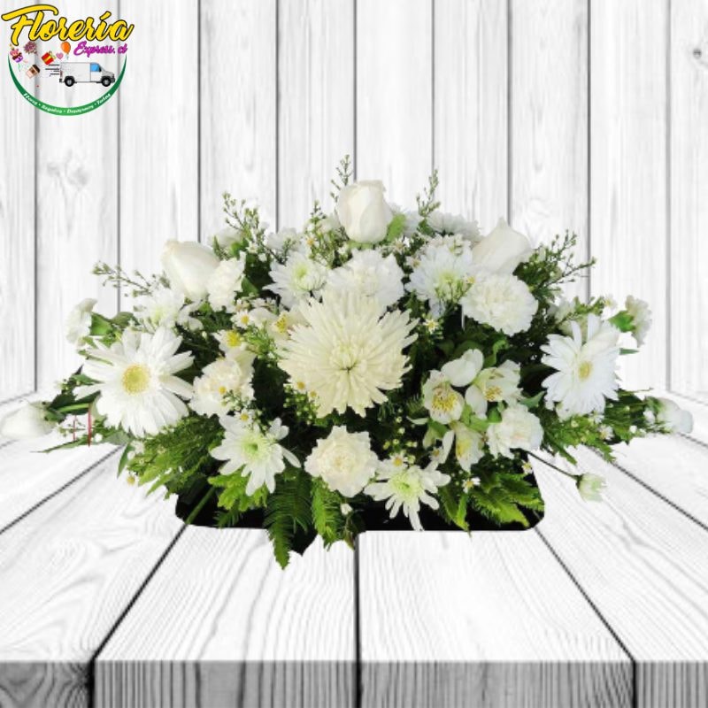 CUBRE URNA DE 3 ROSAS, 2 GERBERAS, MARGARITAS - Imagen 1