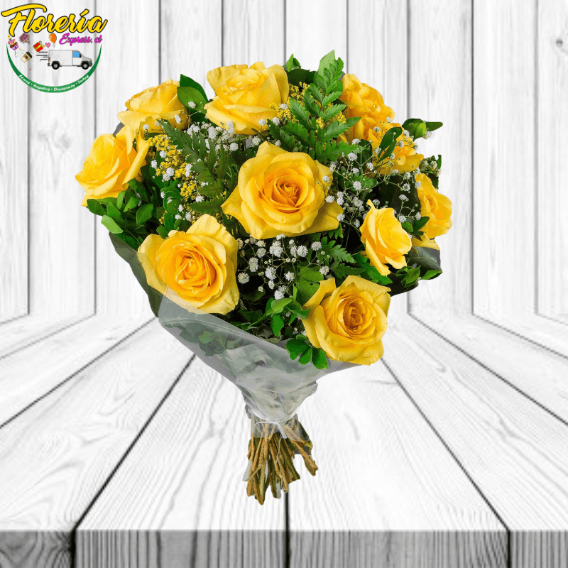 Ramo de 10 rosas amarillas - Imagen 1