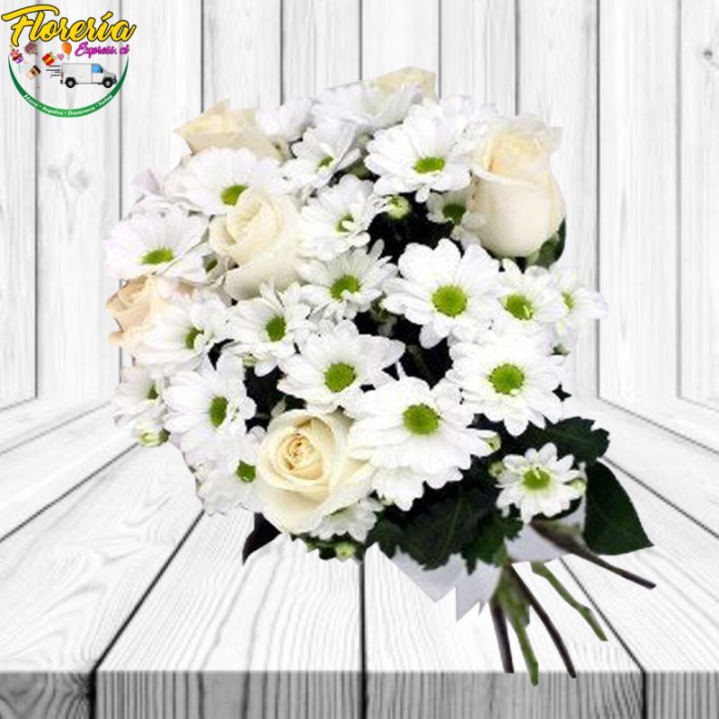 RAMO DE 6 ROSAS CON MARGARITAS - Imagen 1