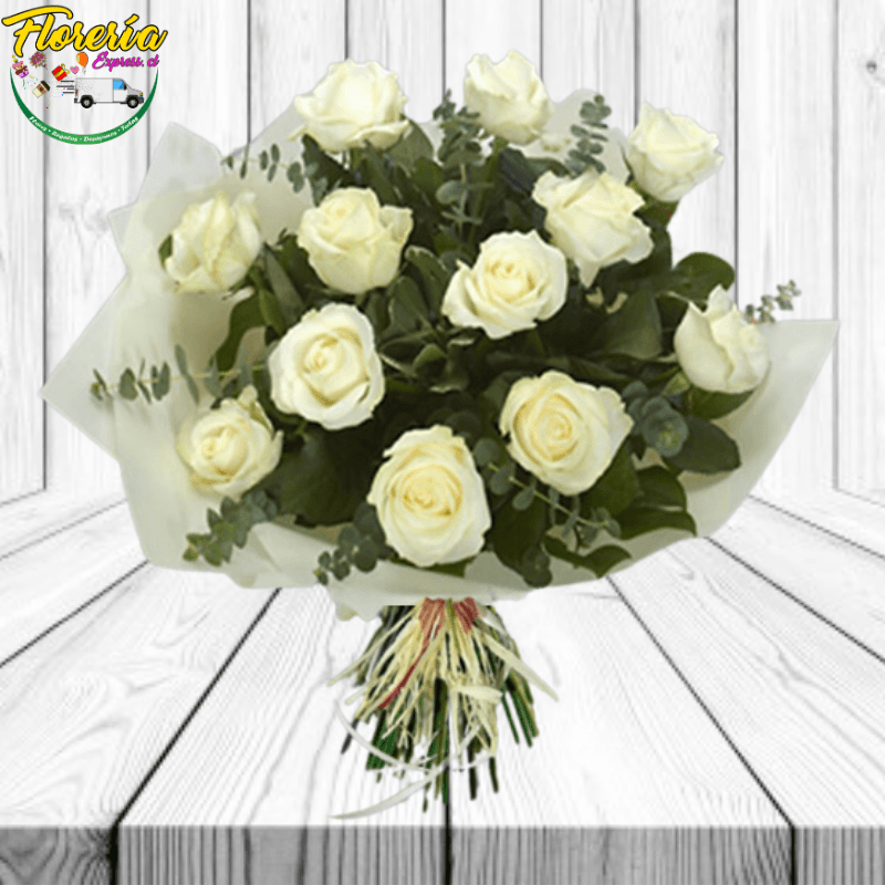 RAMO DE 12 ROSAS DISPERSO EN FORMA DE BOUQUET - Imagen 1