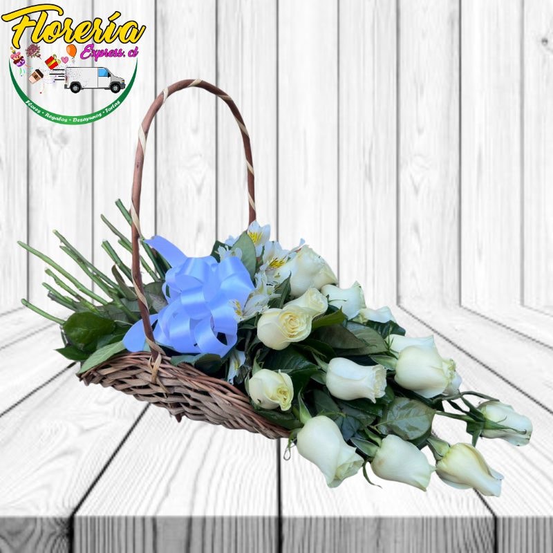 Canasta Fúnebre de 15 rosas - Imagen 1