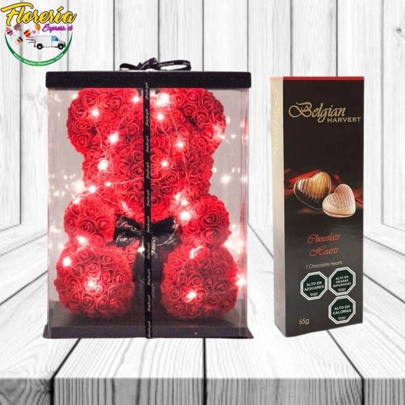 OSO TEDDY EN ACETATO Y CAJA DE BOMBONES - Imagen 1