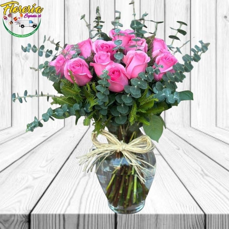 IMPRESIONANTE FLORERO 18 ROSAS - Imagen 1