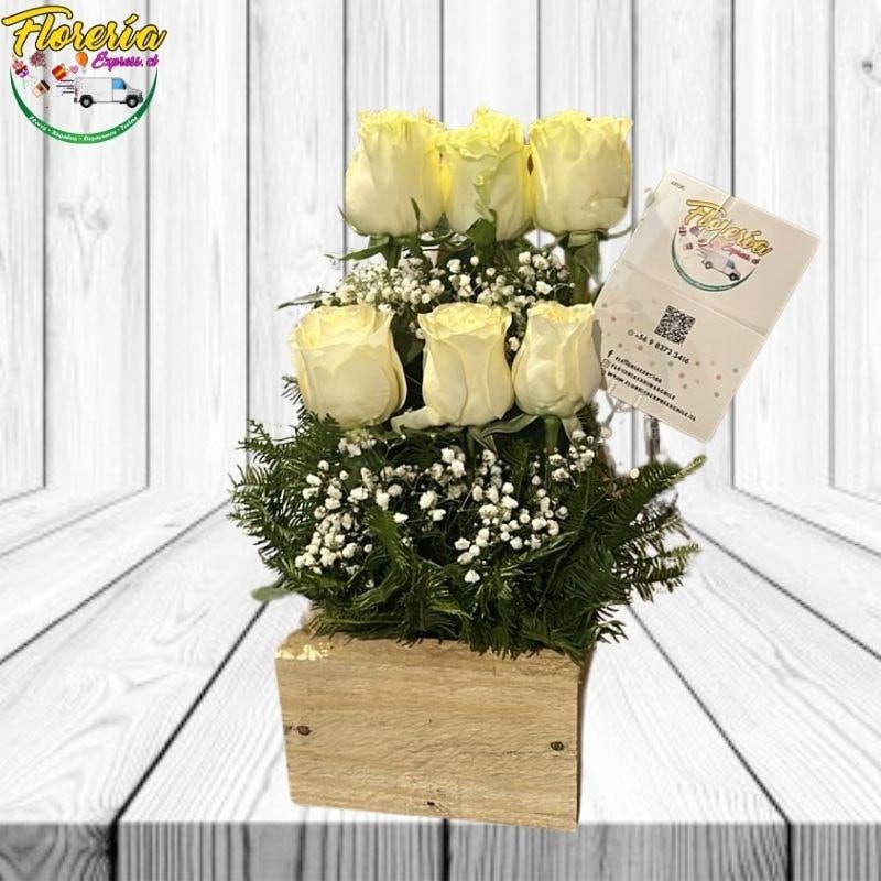 ARREGLO FUNEBRE DE 6 ROSAS ECUATORIANAS - Imagen 1