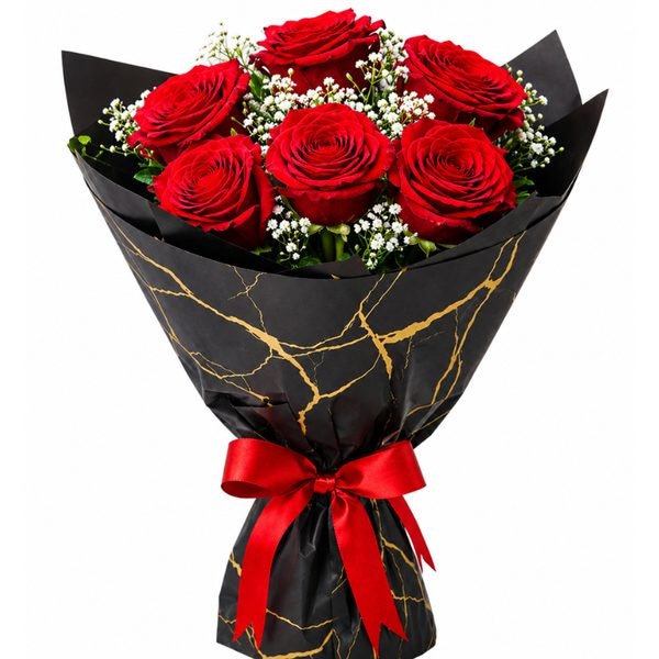 Ramo San valentin de 6 Rosas Naturales