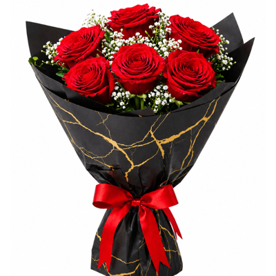 Ramo San valentin de 6 Rosas Naturales