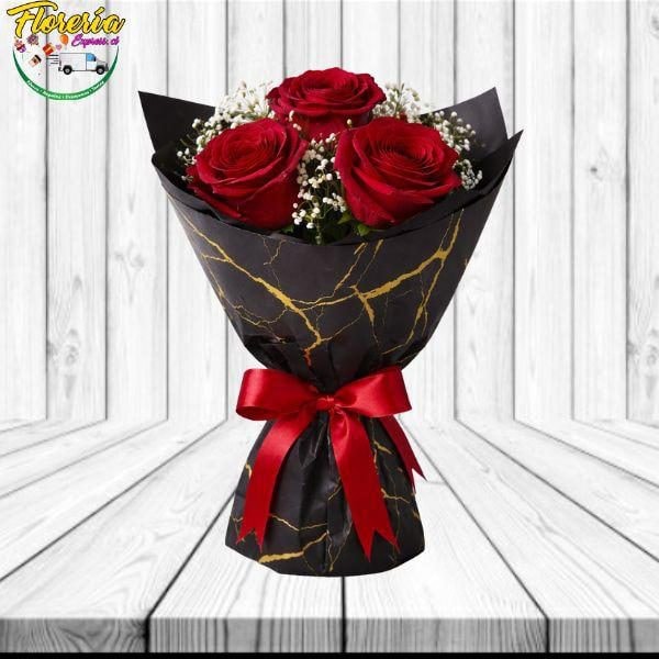 Ramo Love 3 Rosas Naturales - Imagen 1