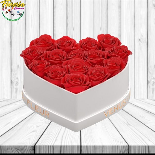 Caja Corazón amor eterno 15 Rosas Jabón - Imagen 1