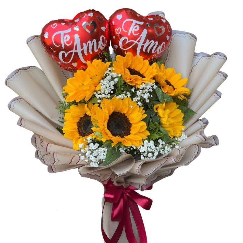 RAMO 6 GIRASOLES 2 GLOBITOS - Imagen 1