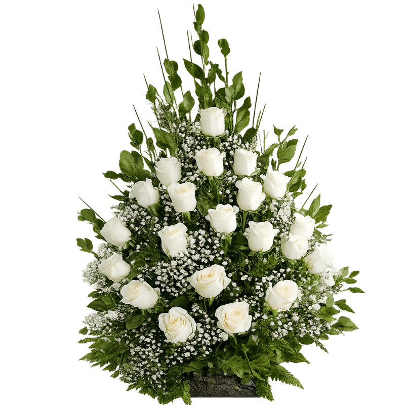 Arreglo Paz de 20 Rosas Naturales con follaje - Imagen 1