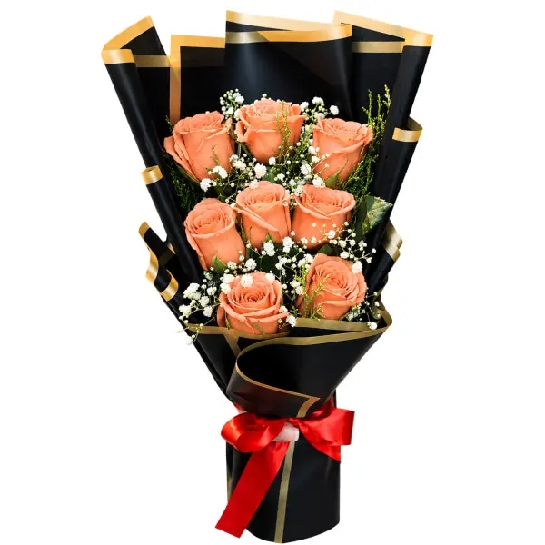 Promocion con Ramo de 8 Rosas Damasco