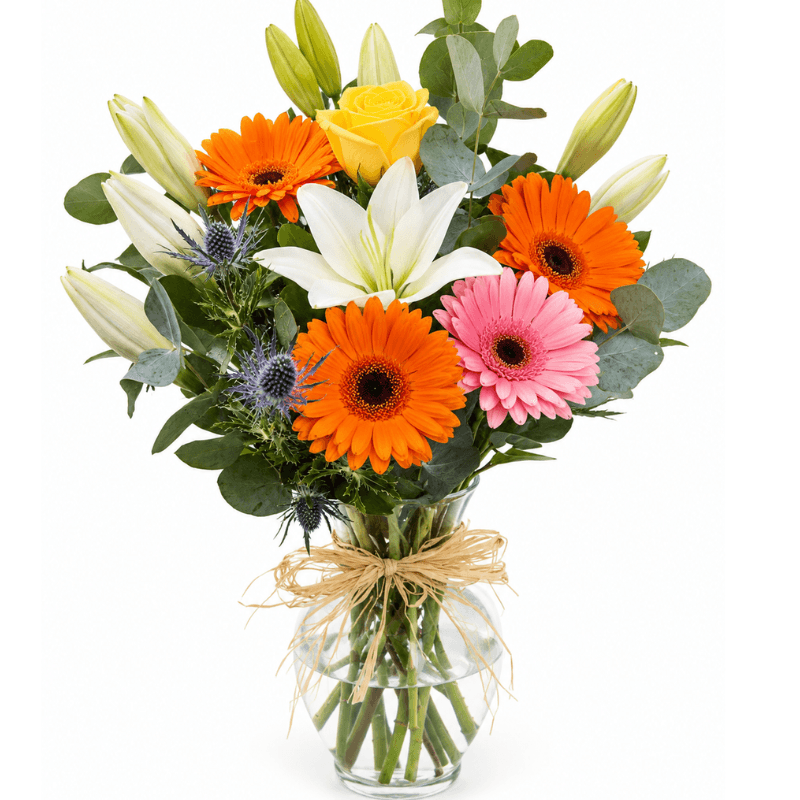 FLORERO MIX FLORAL - GERBERA, LILIUM Y ROSAS - Imagen 1
