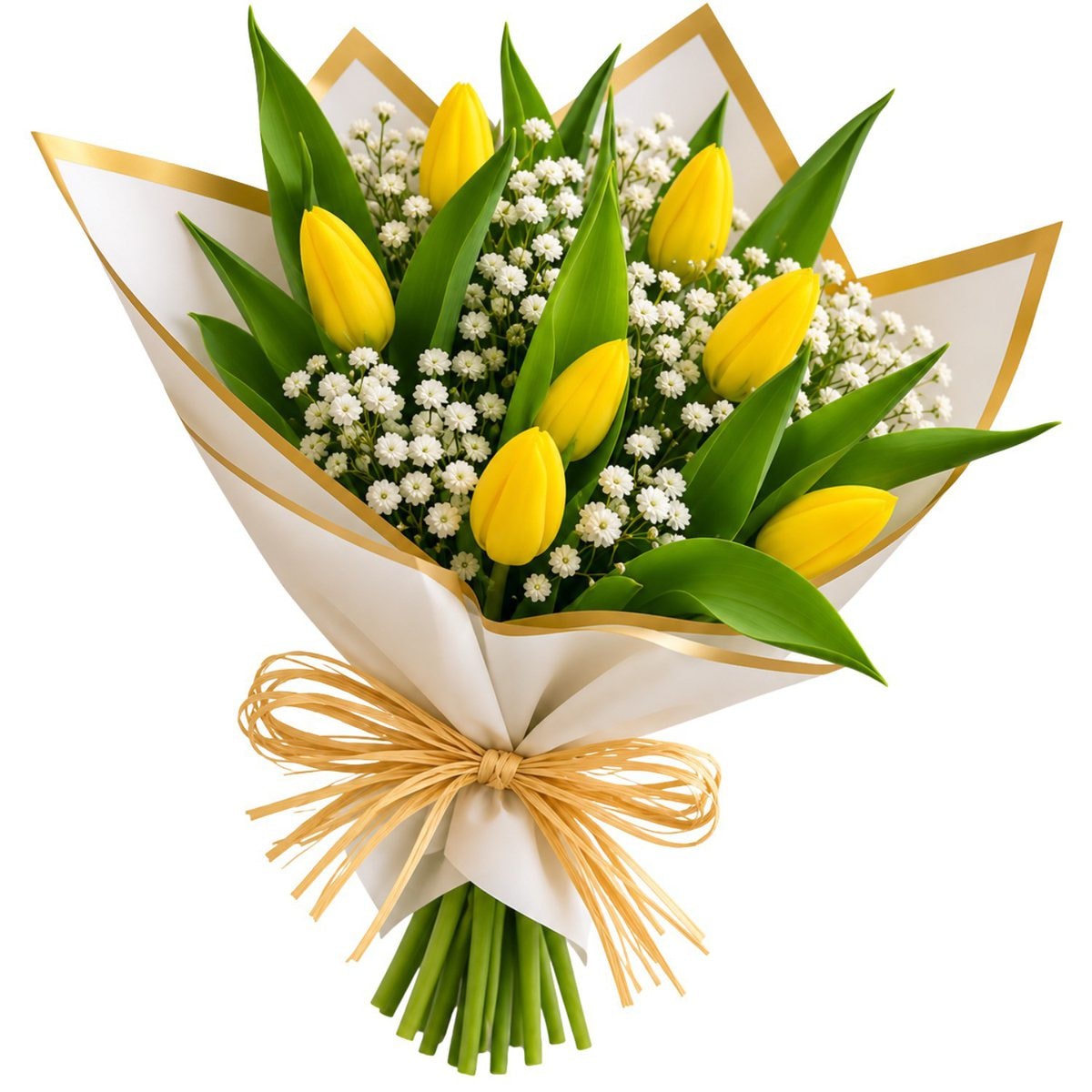 Ramo 10 tulipanes amarillos - Imagen 1