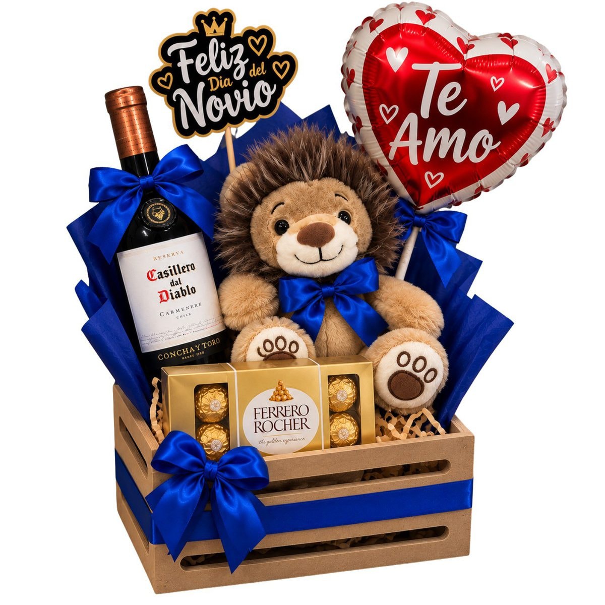 Imagen referencial generada con IA de Guacal con peluche Dia del Novio